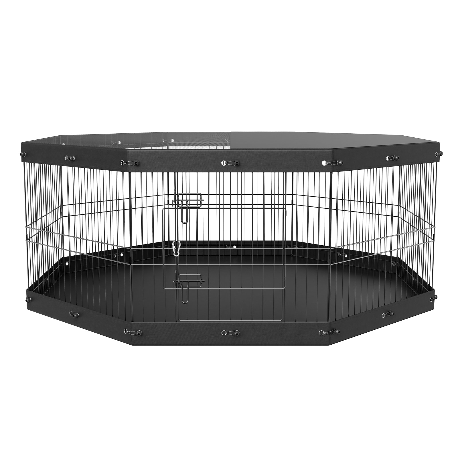 Dog Playpen, 8 Panels Foldable Metal Dog Exercise Pen With Top Cover And Bottom Pad, 24" H Pet Fence Puppy Crate Kennel, Indoor Outdoor Dog Pen For Small Medium Pets, For Camping, Yard_maomaolike.com